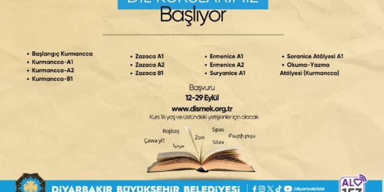 Amed Büyükşehir Belediyesi’nin dil kursu başvuruları başladı