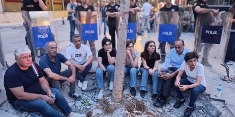 Kayyım polis korumasında ağaç kıyımına yeniden başladı