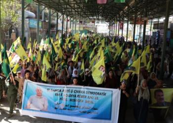 Kobanê’de Abdullah Öcalan’ın özgürlüğü için yürüyüş yapıldı