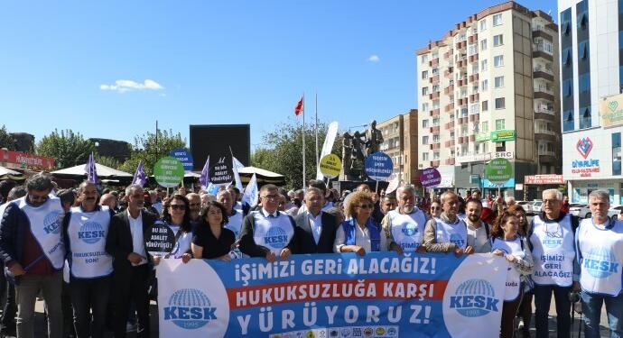 KESK’liler KHK’lere karşı Amed’den Ankara’ya yürüyüş başlattı