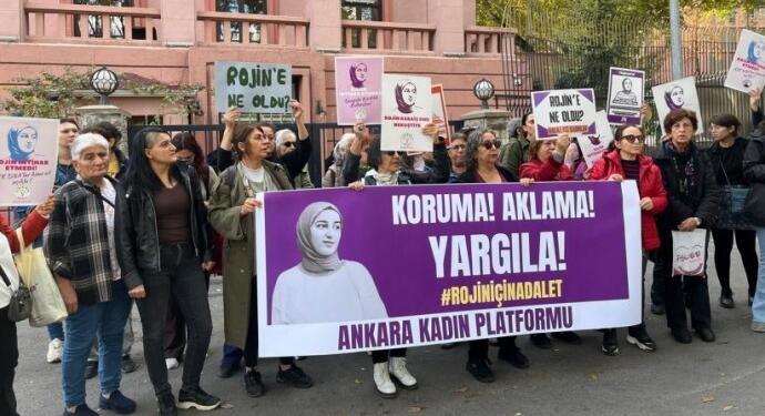 Kadınlar Rojin için Adalet Bakanlığı önünde eylem yaptı