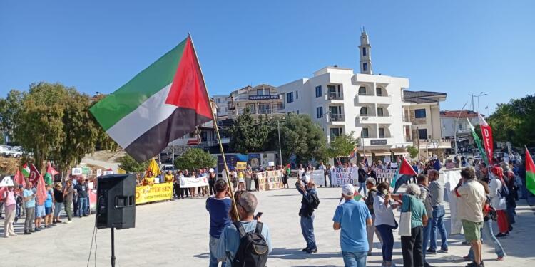 Muğla’da İsrail protestosu: Filistin’in özgürlüğü tüm ezilenlerin özgürlüğüdür