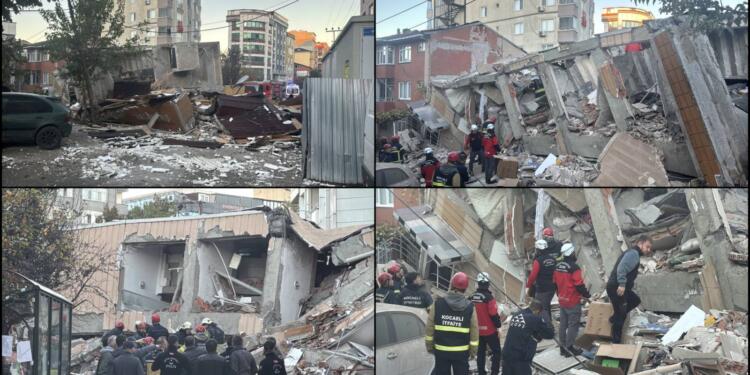 Gebze’de çöken binanın enkazından bir kişi sağ çıkarıldı