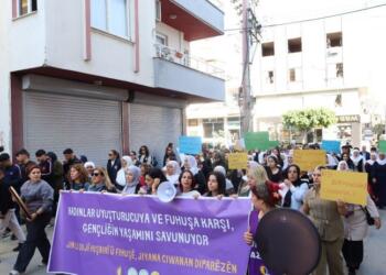 Kadınlar uyuşturucu ve fuhuşa karşı yürüdü