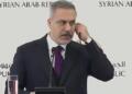 Suriye’de Fidan konuşurken basın toplantısı bitirildi