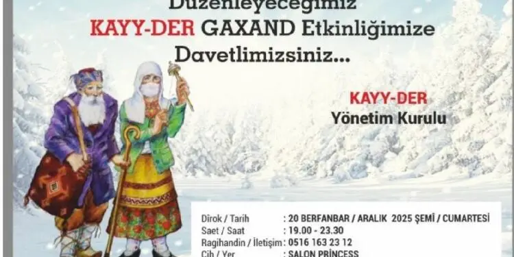 KAYY-DER Ümraniye’de Gaxand Gecesi’ düzenleyecek