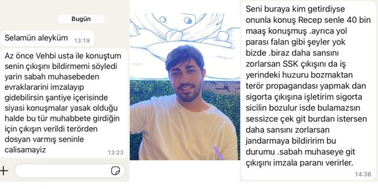 Siyaset konuştuğu gerekçesiyle işten atıldı