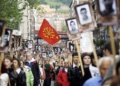 Demonstrators march demanding autonomy for the Basque country, as they hold placards with photographs of imprisoned members of the Basque separatist armed group ETA during a demonstration called by pro ETA prisoners on May 17, 2008 in the northern Spanish Basque city of Bilbao. ETA, whose initials stand for Euskadi ta Askatasuna, or Basque Homeland and Freedom in the Basque language, is considered a terrorist organisation by the European Union and the United States. AFP PHOTO/ Rafa RIVAS (Photo by RAFA RIVAS / AFP)